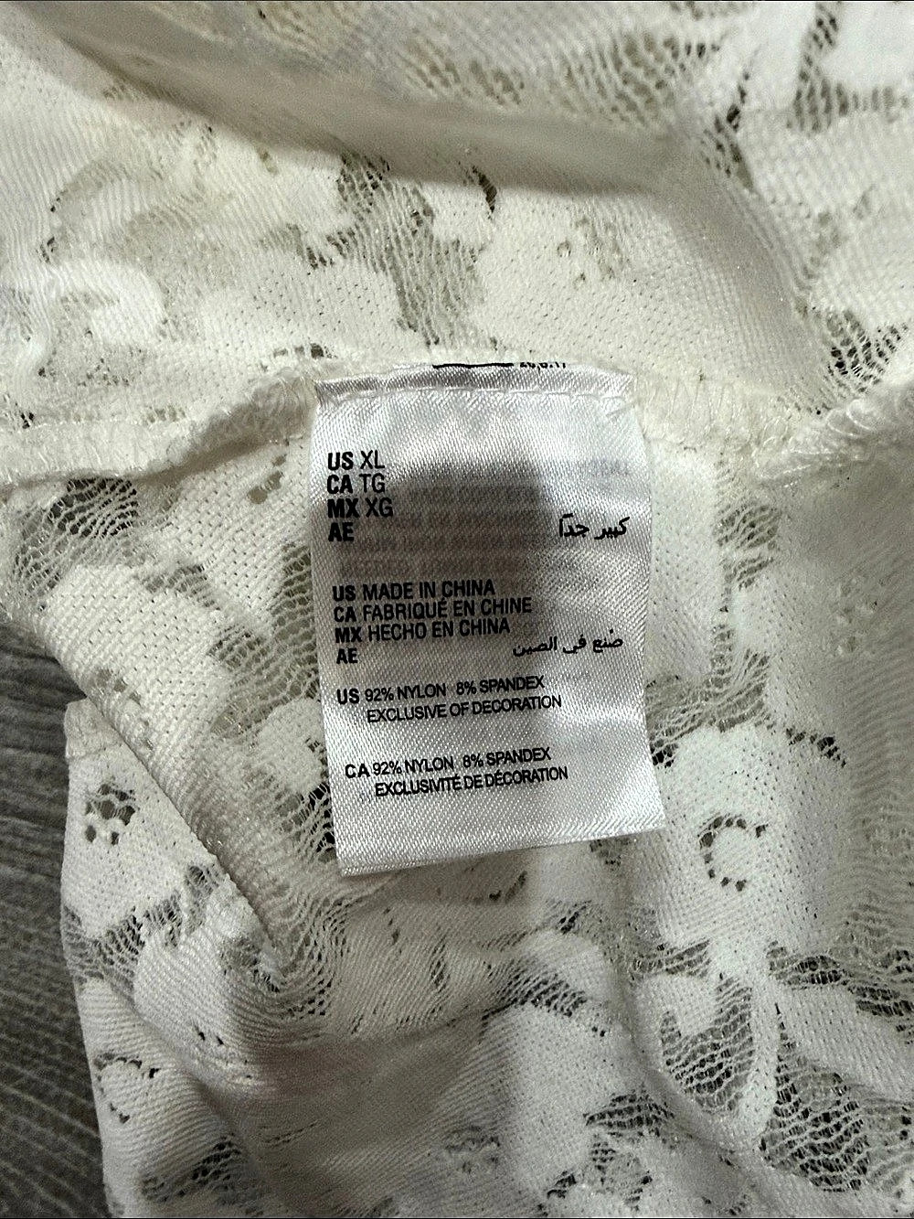AND NOW THIS Lace Bell-Sleeve Button-Front Top White XL - Picture 6 of 6